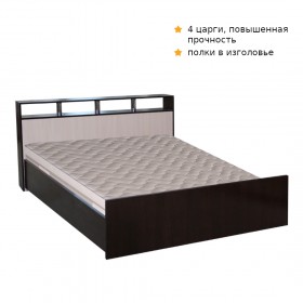 Кровать ТРОЯ 1200 Венге-Дуб бел. в Алейске - alejsk.katalogmebeli.com | фото