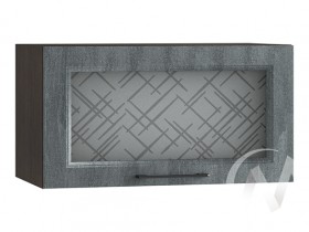 Либерти Шкаф верхний горизонтальный со стеклом ШВГС 609 (Холст грей/корпус венге) в Алейске - alejsk.katalogmebeli.com | фото