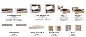 Лючия кровать 0,9 белый/ателье светлое в Алейске - alejsk.katalogmebeli.com | фото 2
