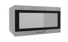 Лофт ВПГСФ 800 шкаф верхний горизонтальный со стеклом высокий с фотопечатью (Бетон светлый/корпус Серый) в Алейске - alejsk.katalogmebeli.com | фото