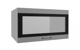 Лофт ВПГСФ 800 шкаф верхний горизонтальный со стеклом высокий с фотопечатью (Штукатурка серая/корпус Серый) в Алейске - alejsk.katalogmebeli.com | фото