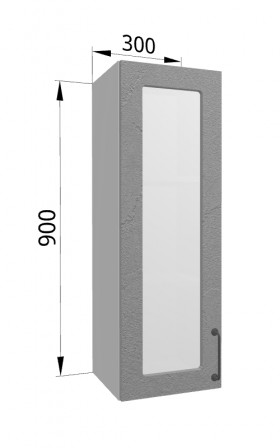 Лофт ВПС 300 шкаф верхний со стеклом высокий (Штукатурка серая/корпус Серый) в Алейске - alejsk.katalogmebeli.com | фото