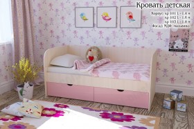 Мальвина Кровать детская 2 ящика 1.6 Розовыйй глянец в Алейске - alejsk.katalogmebeli.com | фото