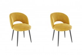 Набор стульев Моли 2 шт (жёлтый велюр/черный) в Алейске - alejsk.katalogmebeli.com | фото