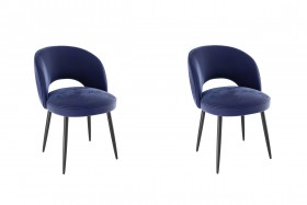 Набор стульев Моли 2 шт (синий велюр/черный) в Алейске - alejsk.katalogmebeli.com | фото