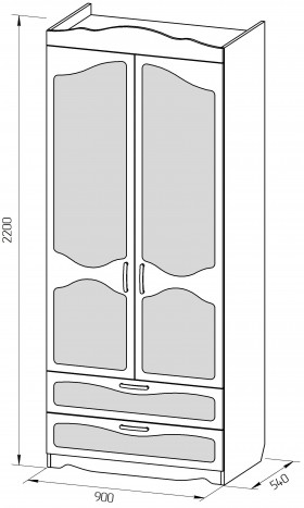 Шкаф 2-х створчатый с ящиками серии Иллюзия 32 Фиолетовый в Алейске - alejsk.katalogmebeli.com | фото 2