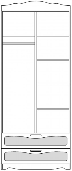 Шкаф 2-х створчатый с ящиками серии Иллюзия 99 Серый в Алейске - alejsk.katalogmebeli.com | фото 4