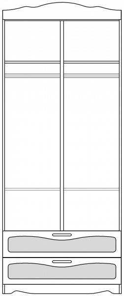 Шкаф 2-х створчатый с ящиками серии Иллюзия 99 Серый в Алейске - alejsk.katalogmebeli.com | фото 5
