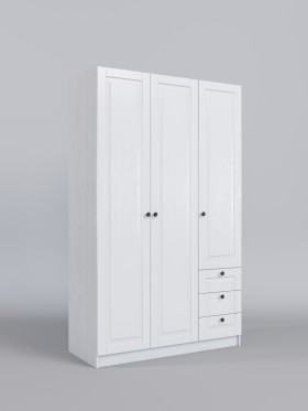 Шкаф 3-х створчатый с ящиками Классика (Белый/корпус Выбеленное дерево) в Алейске - alejsk.katalogmebeli.com | фото