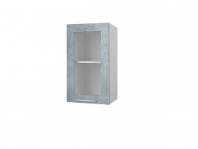 Шкаф 40 с витриной Лофт (Камень Оленна/Белый) в Алейске - alejsk.katalogmebeli.com | фото
