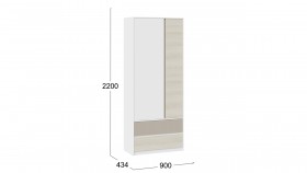 Шкаф для одежды комбинированный «Сканди» Дуб Гарден/Белый/Глиняный серый в Алейске - alejsk.katalogmebeli.com | фото 4