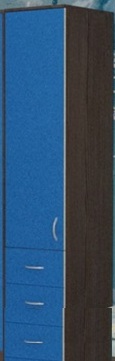 Шкаф-пенал №2 (закрытый) Бодего темный/Голубой в Алейске - alejsk.katalogmebeli.com | фото