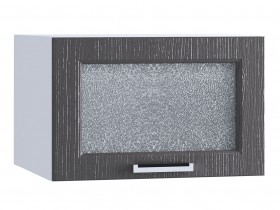 Шкаф верхний горизонтальный со стеклом 510, ШВГС 510 (Клен серый/корпус белый) в Алейске - alejsk.katalogmebeli.com | фото