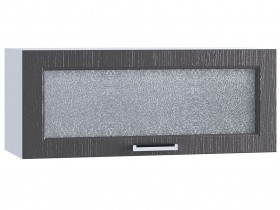 Шкаф верхний горизонтальный со стеклом 800, ШВГС 800 (Клен серый/корпус белый) в Алейске - alejsk.katalogmebeli.com | фото