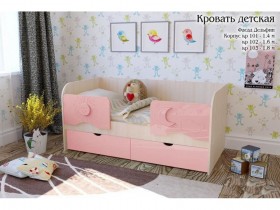 Соня Кровать детская 2 ящика 1.6 Розовый глянец в Алейске - alejsk.katalogmebeli.com | фото