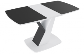 Стол обеденный «Гарда» Тип 1 (Белый/Стекло матовое черный графит) в Алейске - alejsk.katalogmebeli.com | фото 5