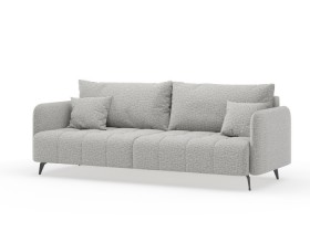 Валериан диван трёхместный прямой Светло-серый, ткань RICO FLEX 108 в Алейске - alejsk.katalogmebeli.com | фото